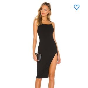 NWT Superdown Candace Slit Midi Dress in Black